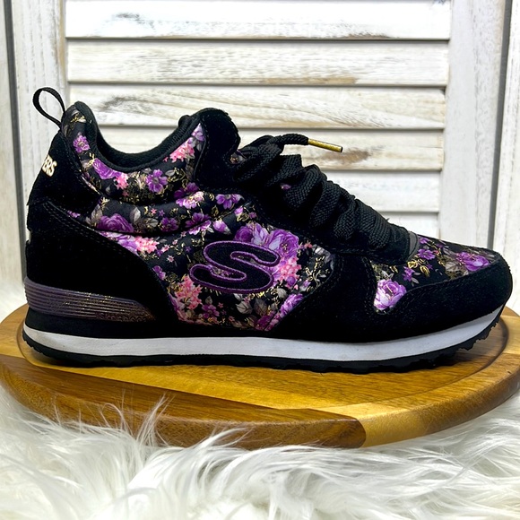Skechers Shoes - SKETCHERS l OG 85 Hollywood Rose 121 Purple Floral Sneakers Shoes Sz. 9.5